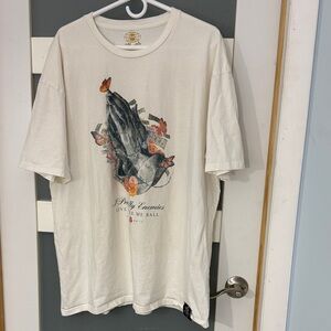 Cream Graphic Prayer Hands Short-Sleeve Tee